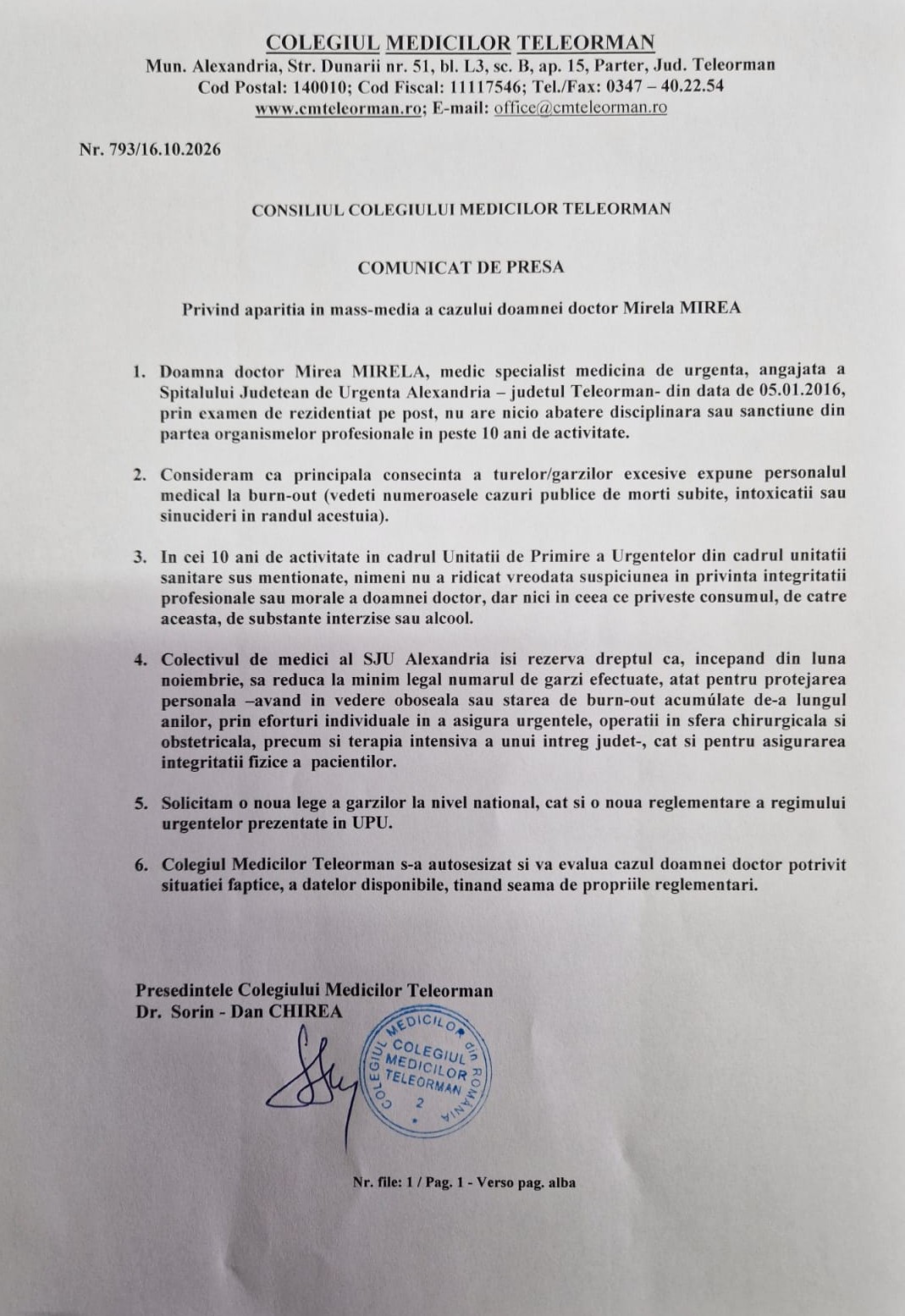 Comunicat Presa CMTR